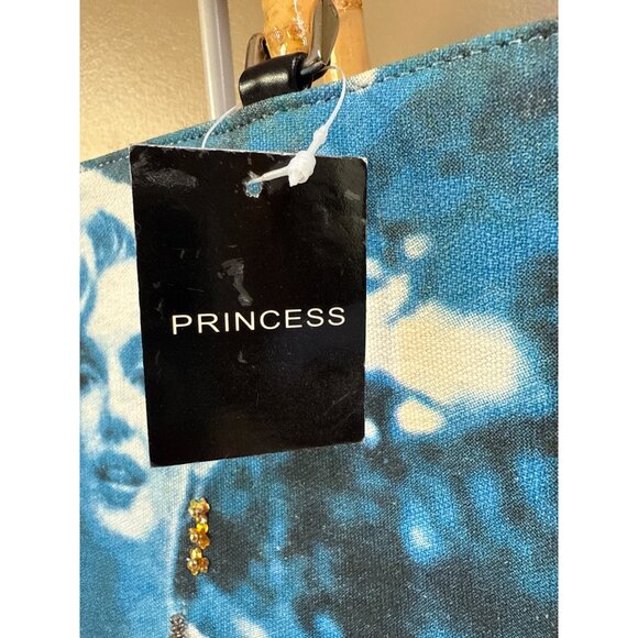 Marilyn Monroe Canvas Tote Bag With Bamboo Handles & Beaded Details - Picture 3 of 16